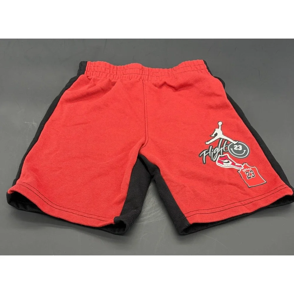 Jordan Boys Size 6 Black Red Flight Graphic T-Shirt and Shorts 2-Piece Set
